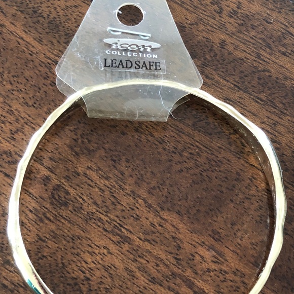 NWT Icon Collection hammered gold tone gloss bangle bracelet - Picture 10 of 11
